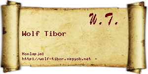 Wolf Tibor névjegykártya